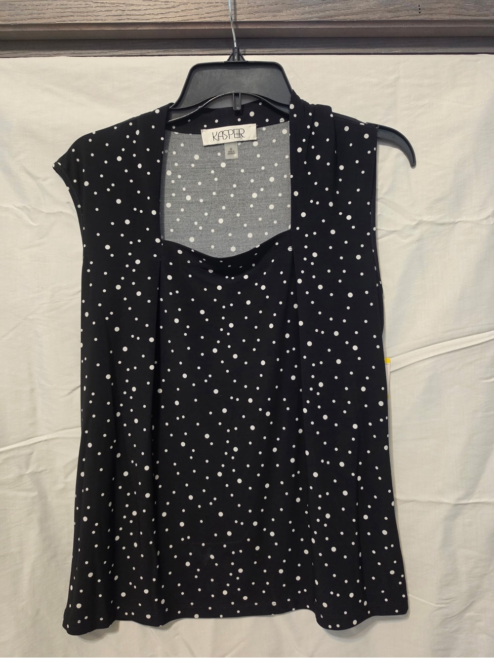 NWT Kasper Women's Black Polka Dot Shell Top